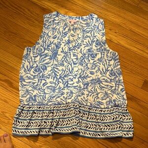 Lilly Pulitzer Blue and White Sleeveless Top